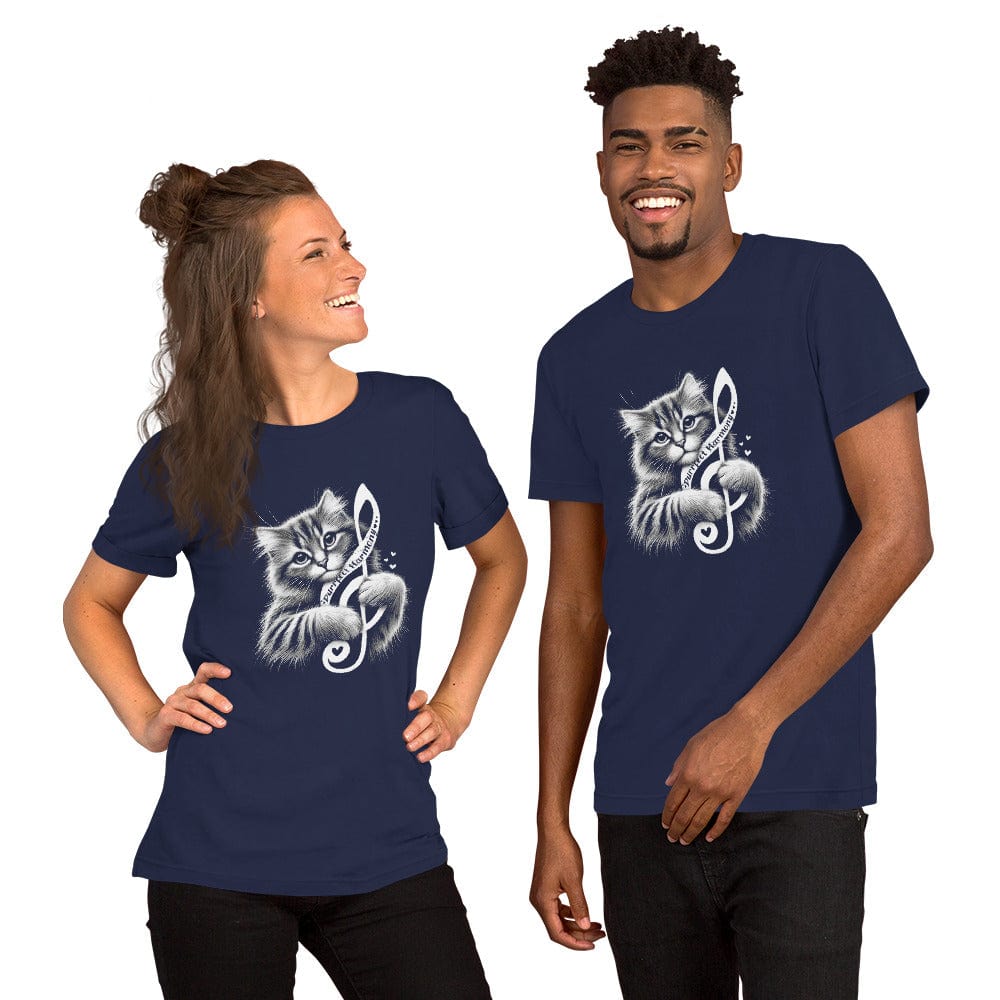 OMTHREAD Purrfect Harmony Cat T-Shirt | Musical Cat Lover Tee