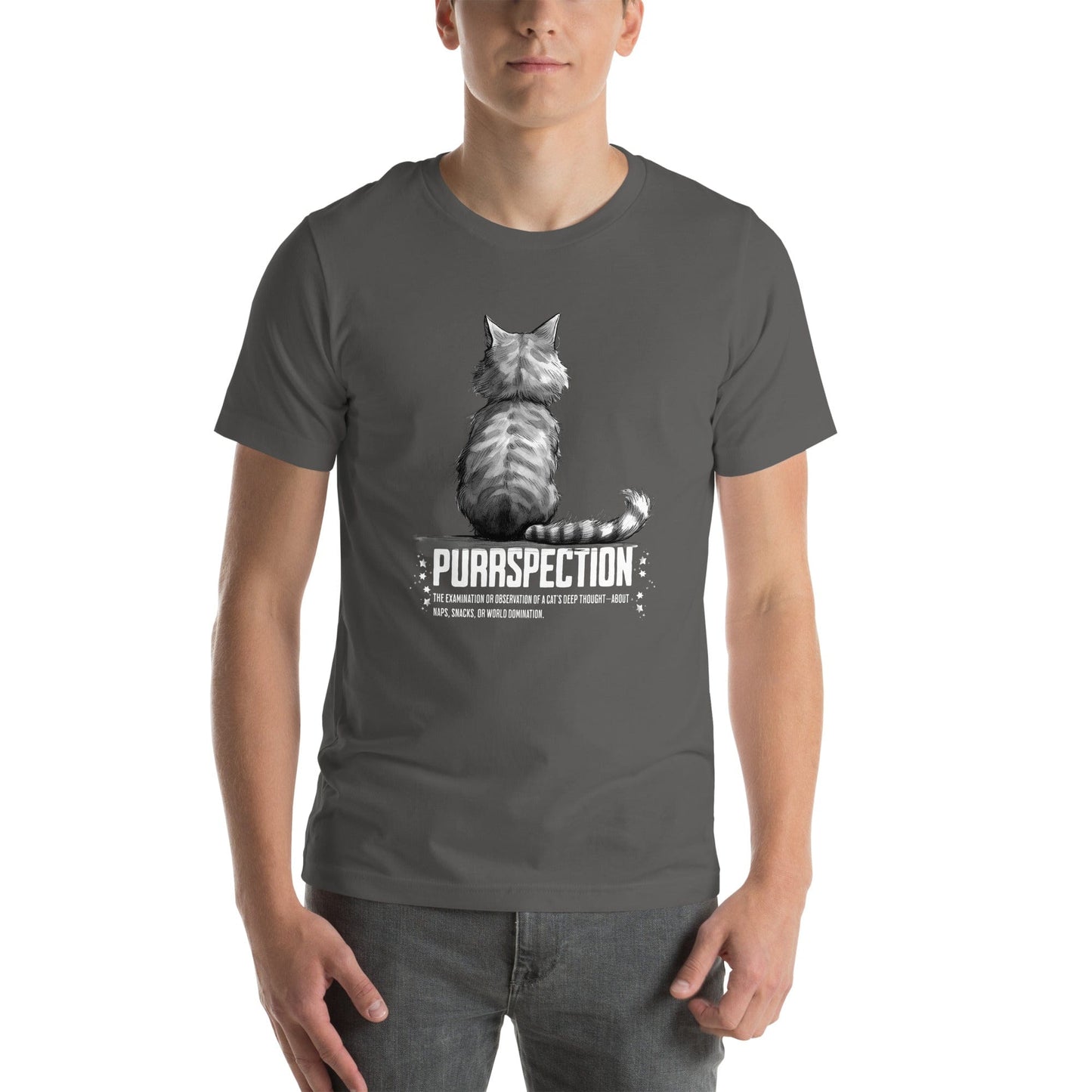 OMTHREAD Purrspection Cat T-Shirt | Witty Cat Lover Tee with Funny Definition