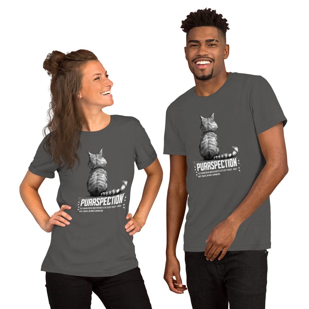 OMTHREAD Purrspection Cat T-Shirt | Witty Cat Lover Tee with Funny Definition