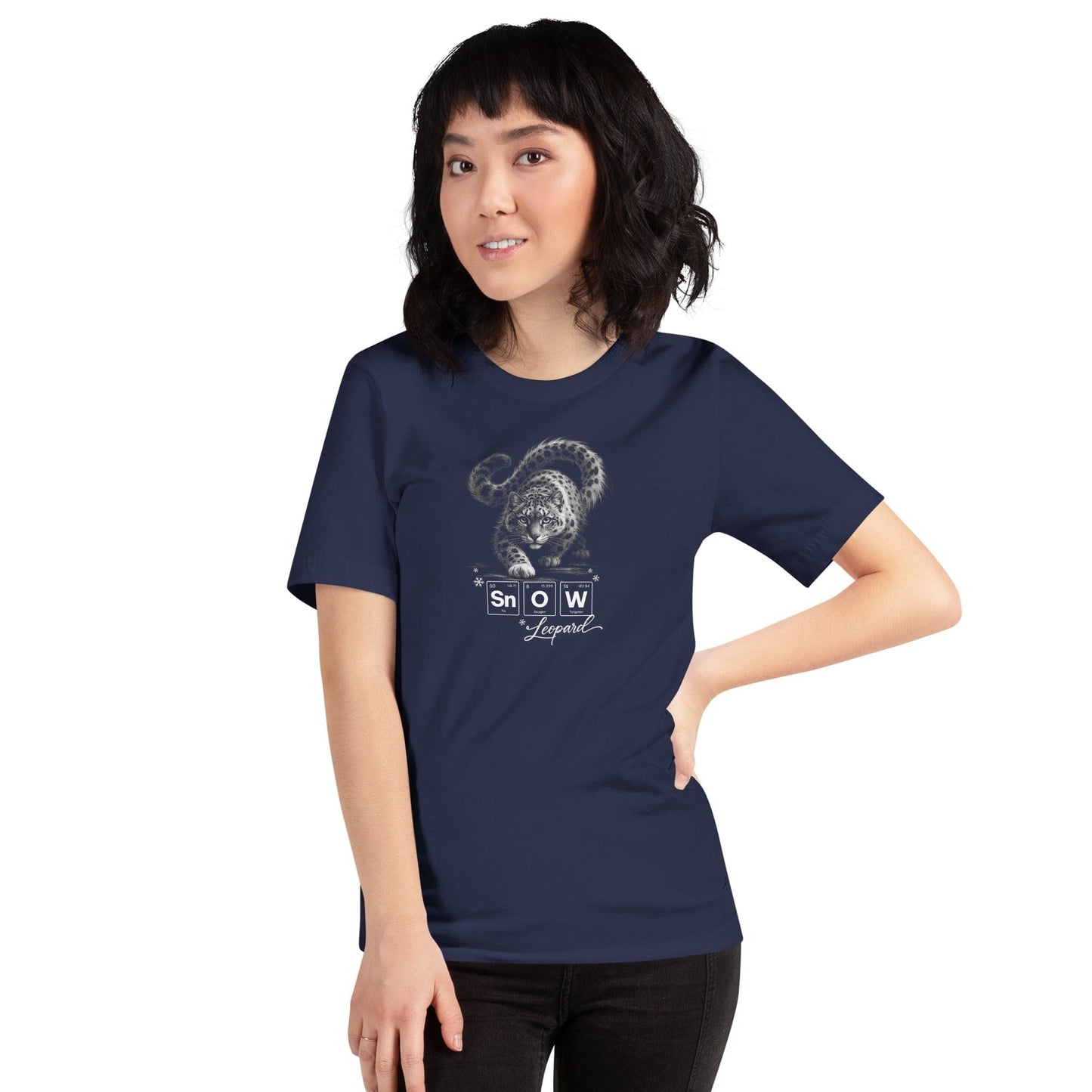 OMTHREAD Snow Leopard Science T Shirt Sn O W Periodic Table Graphic Tee Wildlife Conservation Gift