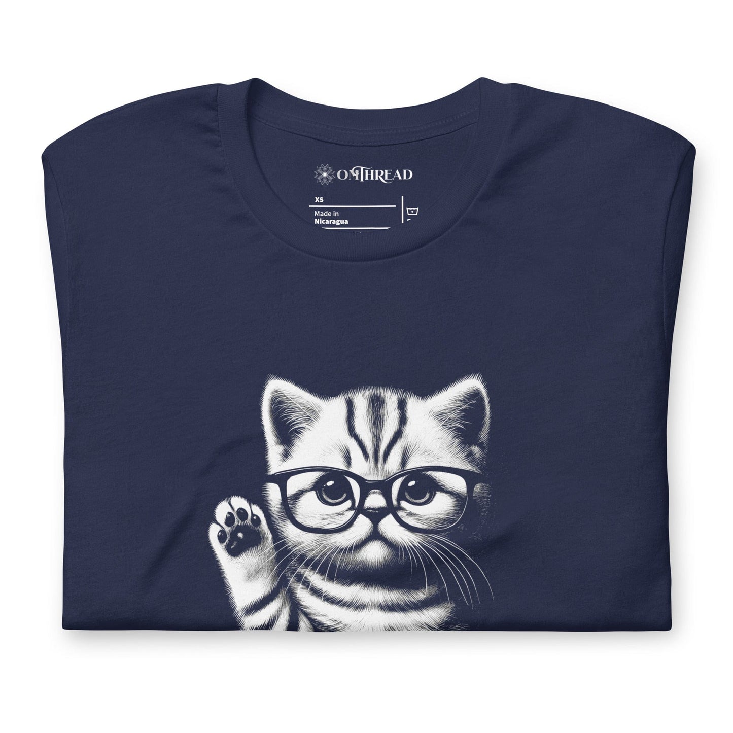 OMTHREAD So Help Me Science Cat T-Shirt | Funny Nerd Cat Tee | Science Lover Kitty Shirt