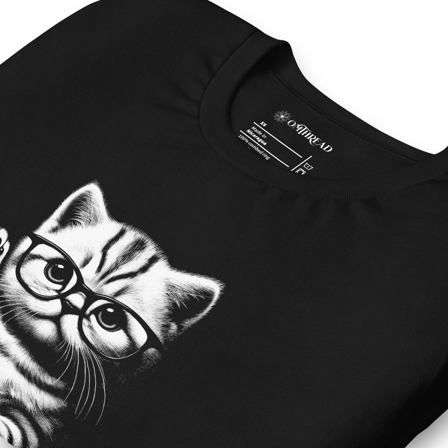 OMTHREAD So Help Me Science Cat T-Shirt | Funny Nerd Cat Tee | Science Lover Kitty Shirt