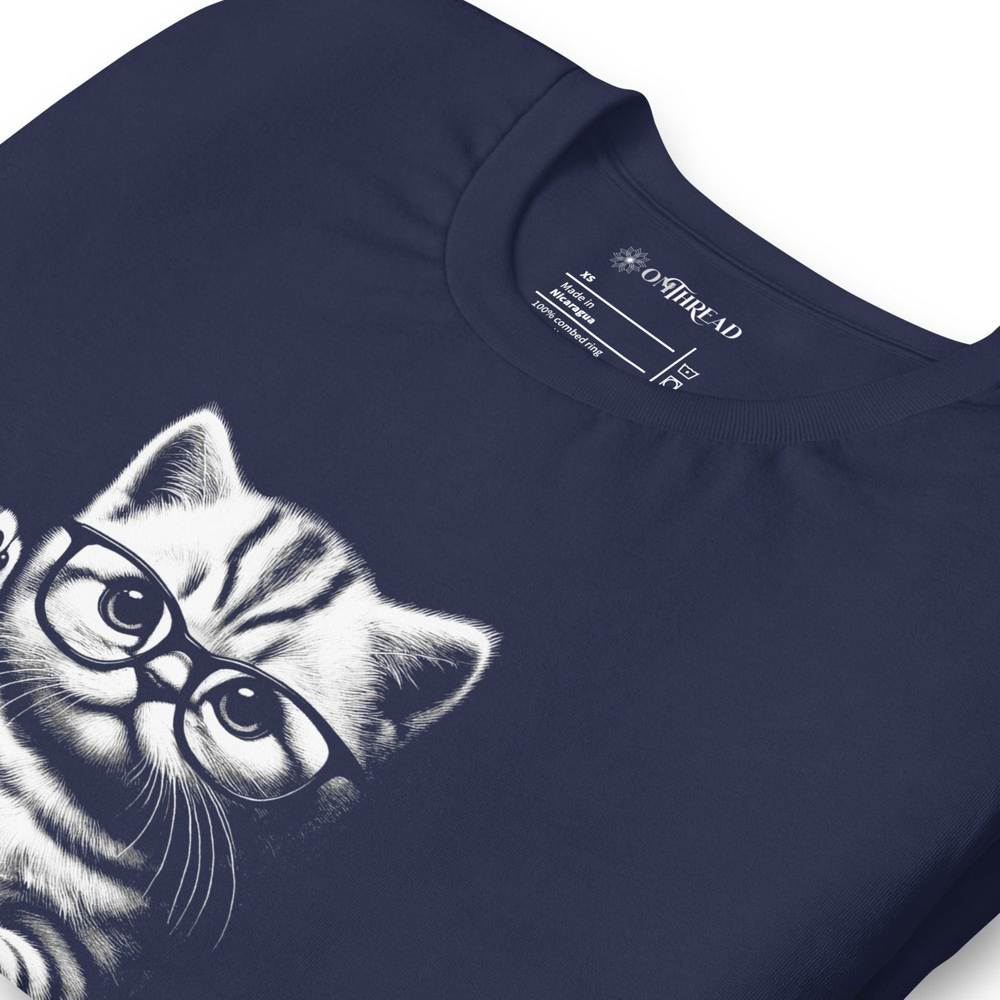 OMTHREAD So Help Me Science Cat T-Shirt | Funny Nerd Cat Tee | Science Lover Kitty Shirt