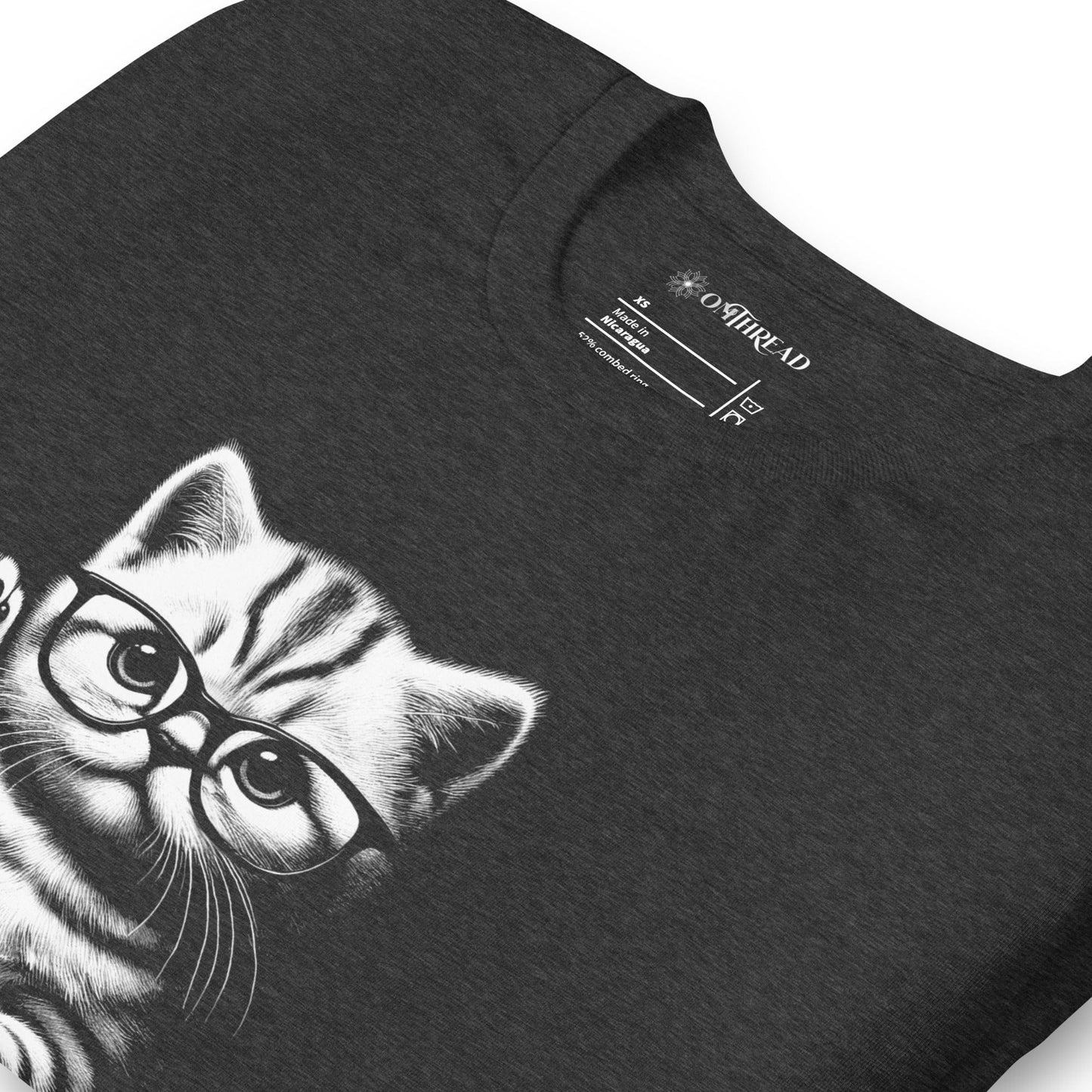 OMTHREAD So Help Me Science Cat T-Shirt | Funny Nerd Cat Tee | Science Lover Kitty Shirt