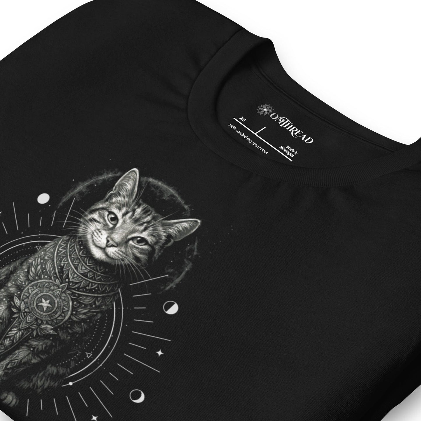 OMTHREAD Stay Wild Stay Magical Cat T-Shirt, Boho Mystic Cat Shirt, Spiritual Cat Lover Gift Tee