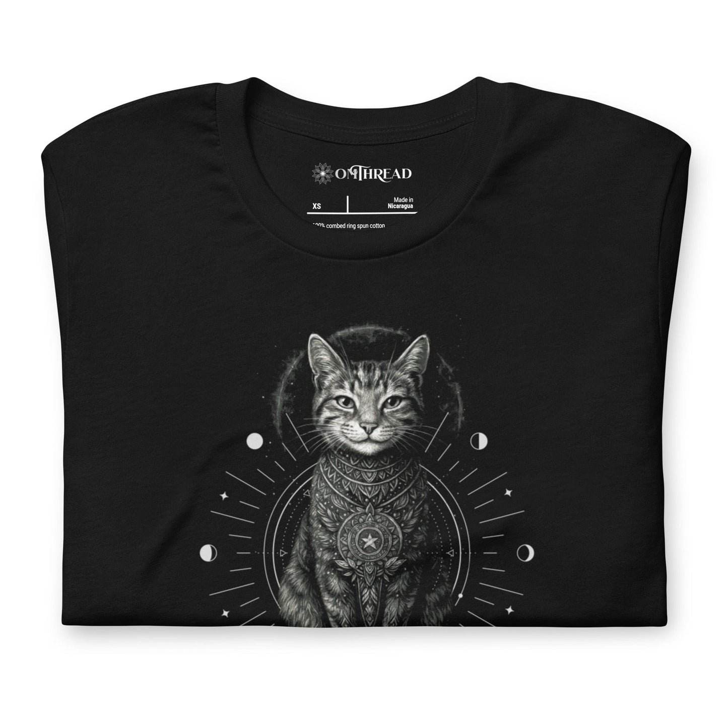 OMTHREAD Stay Wild Stay Magical Cat T-Shirt, Boho Mystic Cat Shirt, Spiritual Cat Lover Gift Tee