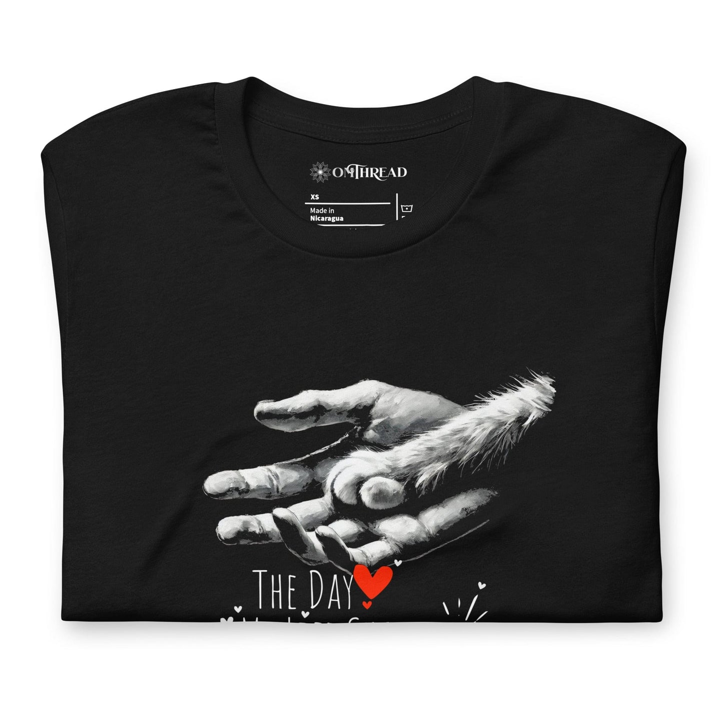 OMTHREAD The Day My Life Changed Cat Lover T-Shirt | Heartwarming Pet Owner Tee