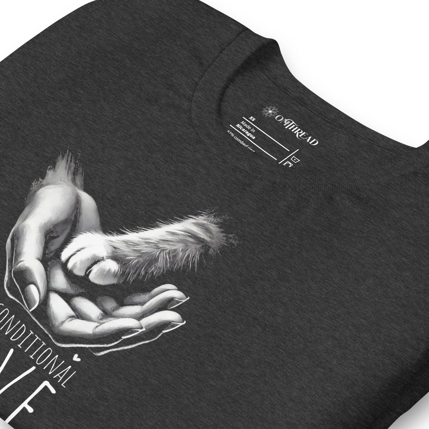 OMTHREAD Unconditional Love Cat T-Shirt | Pet Lover Graphic Tee
