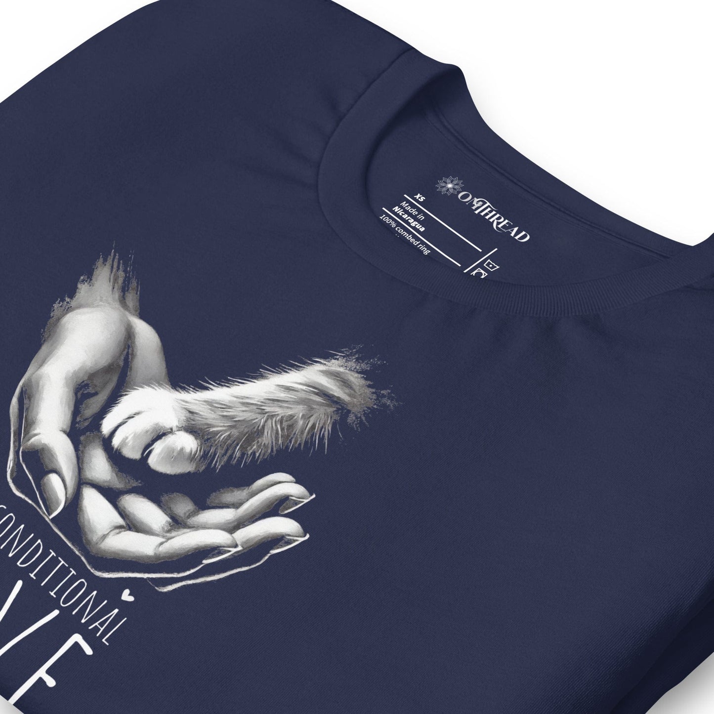 OMTHREAD Unconditional Love Cat T-Shirt | Pet Lover Graphic Tee