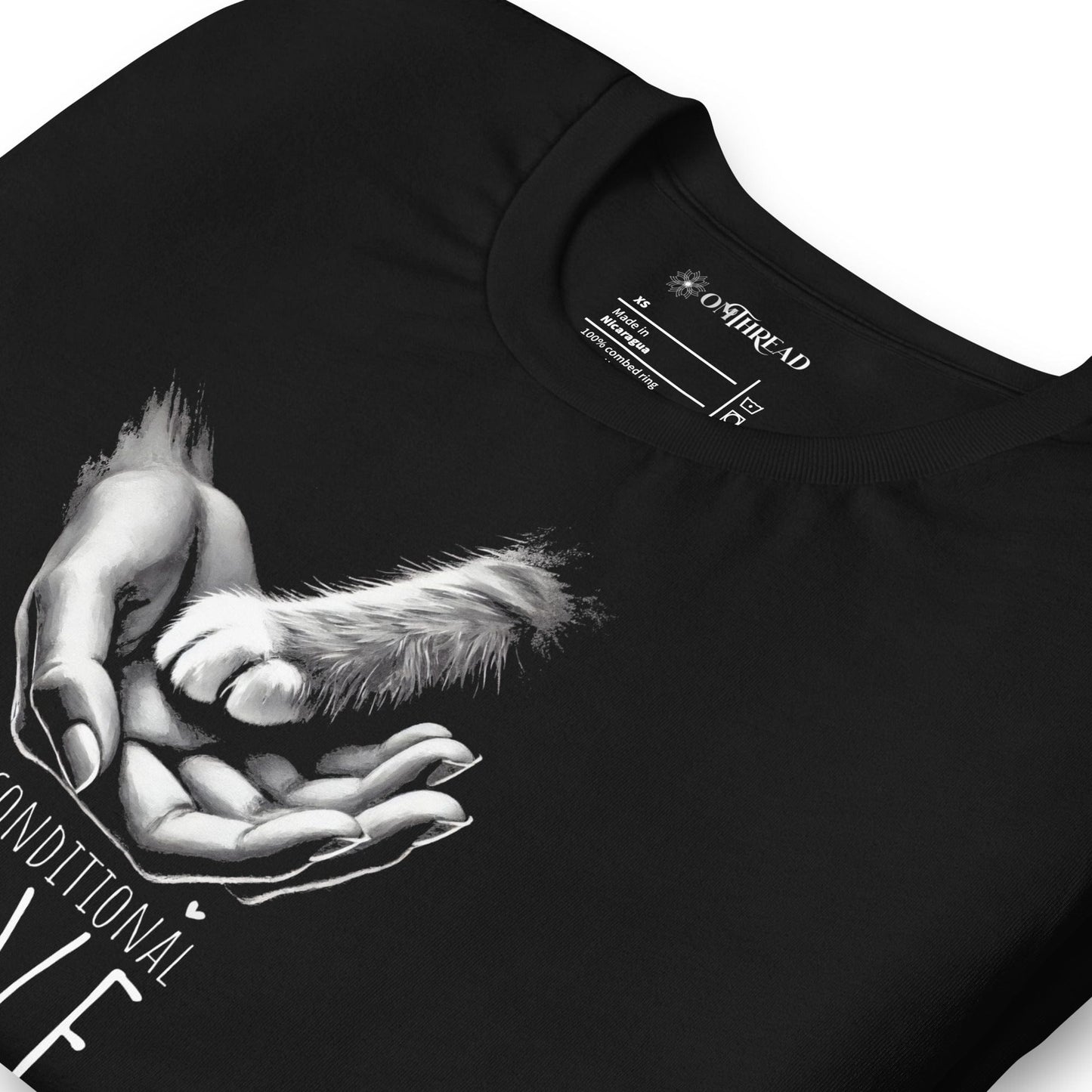 OMTHREAD Unconditional Love Cat T-Shirt | Pet Lover Graphic Tee