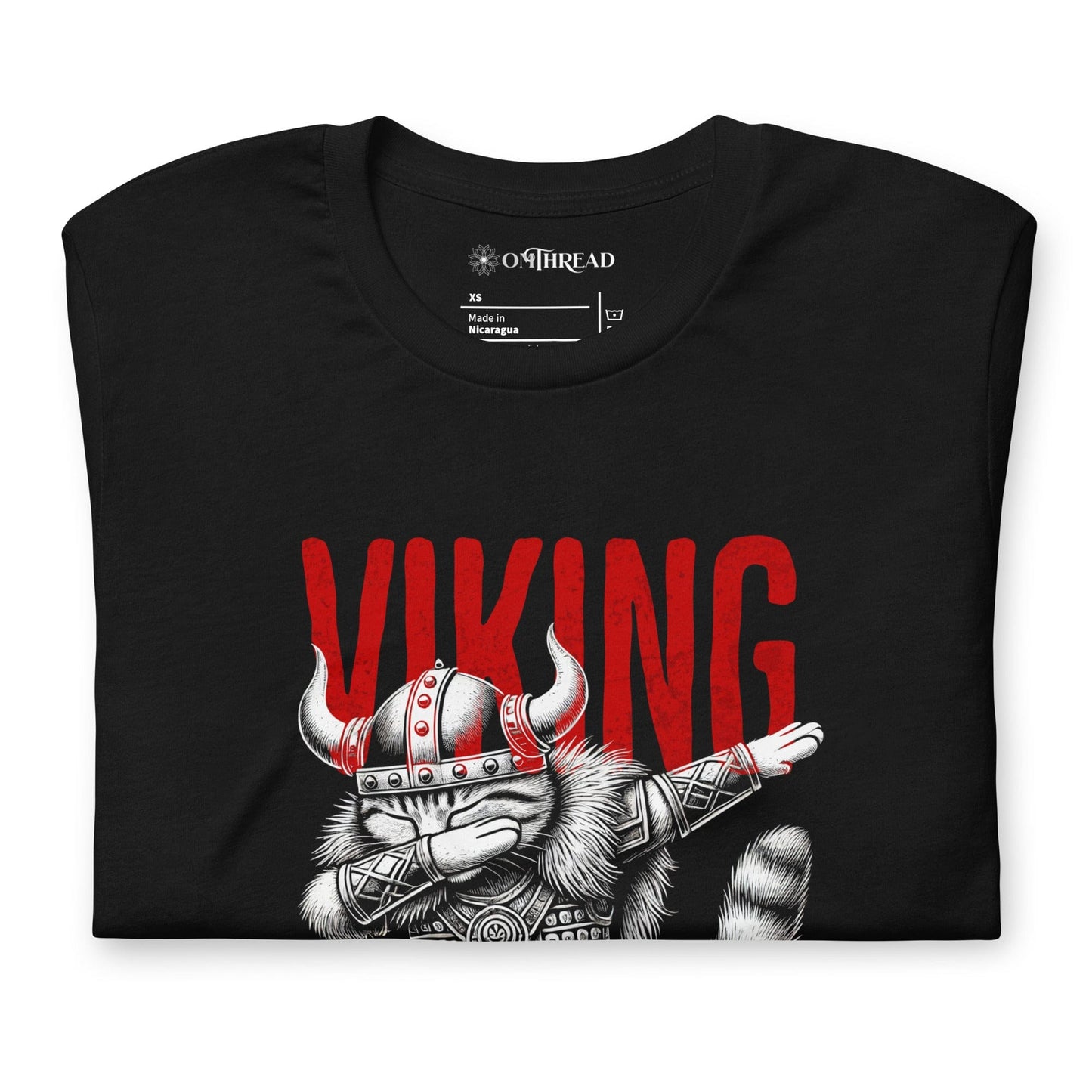 OMTHREAD Viking Dab Cat T-Shirt | Funny Pillage Purr Dab Graphic Tee