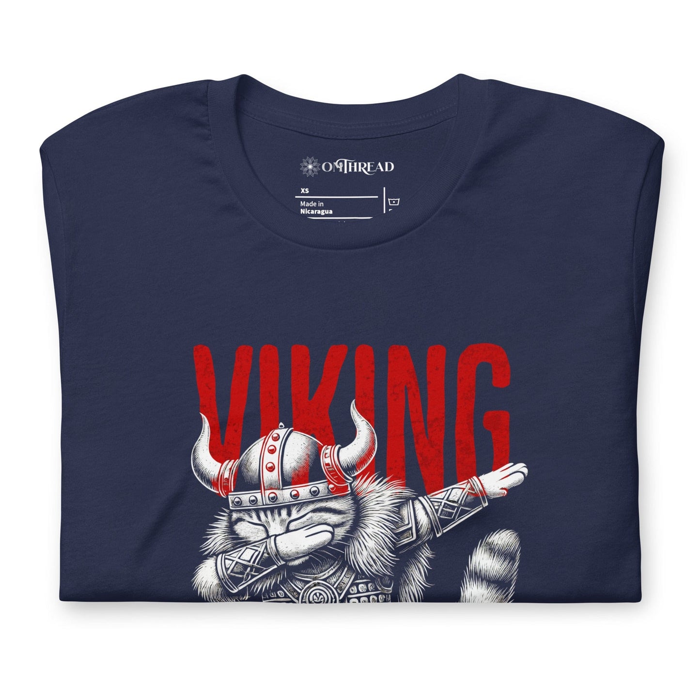 OMTHREAD Viking Dab Cat T-Shirt | Funny Pillage Purr Dab Graphic Tee