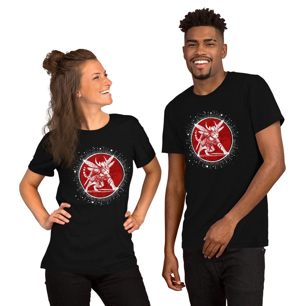 OMTHREAD Viking Warrior Cat T-Shirt | Norse Mythology-Inspired Graphic Tee