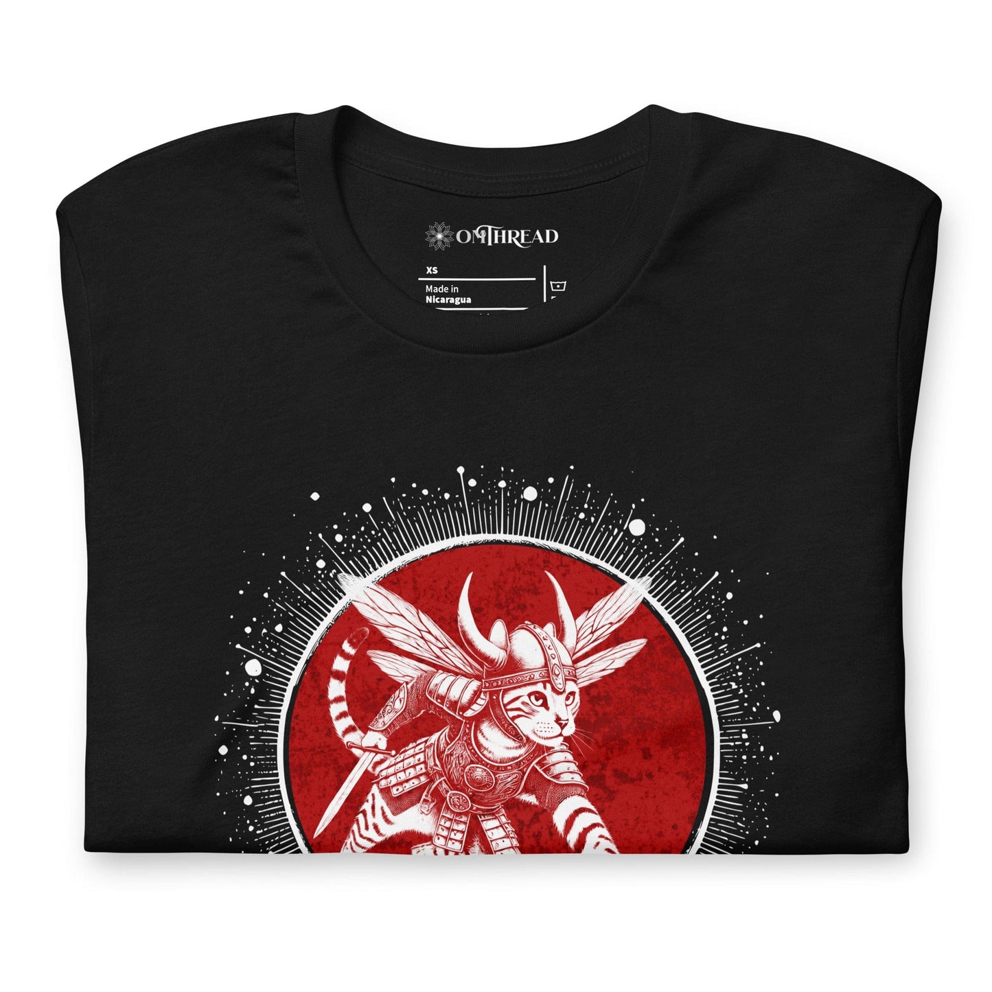 OMTHREAD Viking Warrior Cat T-Shirt | Norse Mythology-Inspired Graphic Tee