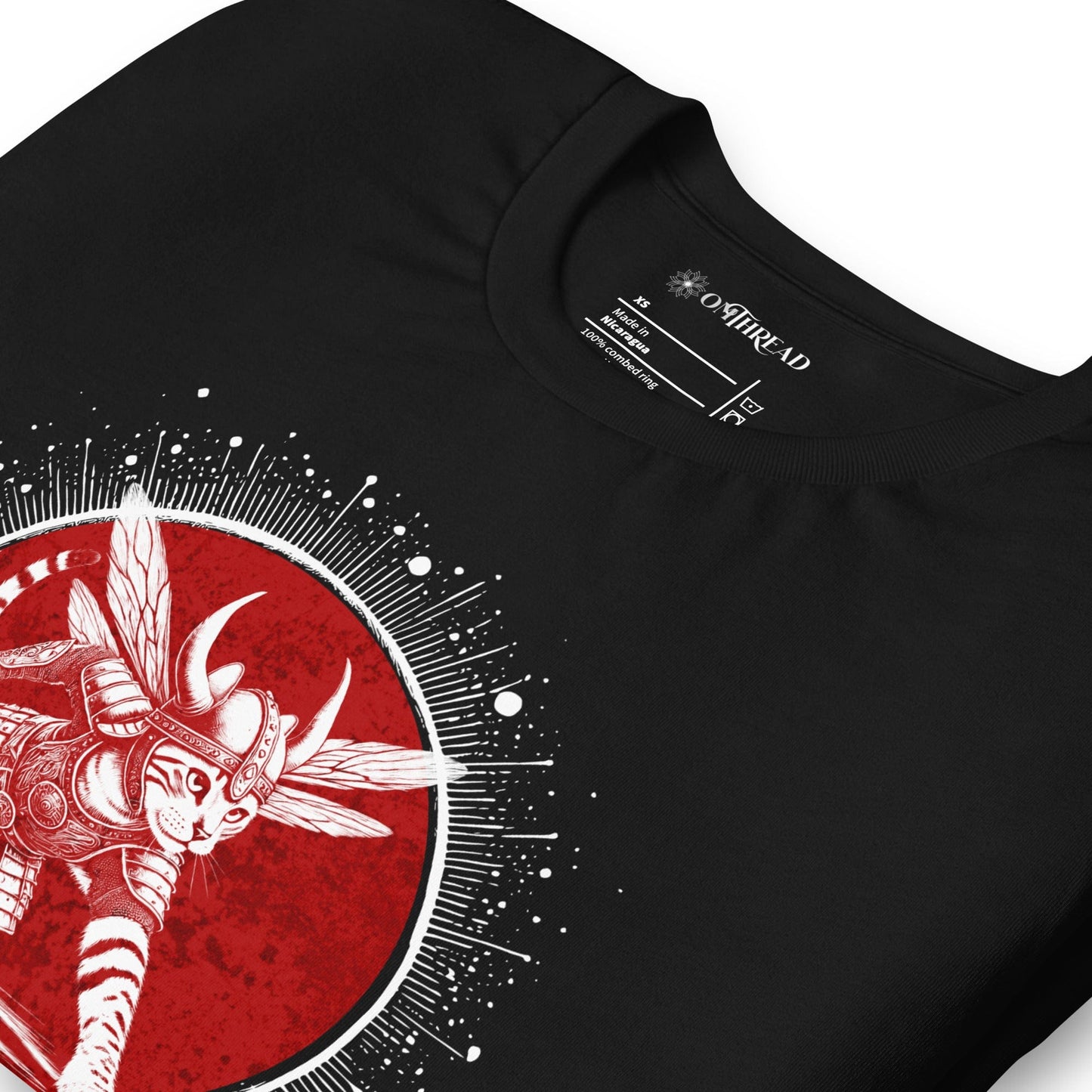 OMTHREAD Viking Warrior Cat T-Shirt | Norse Mythology-Inspired Graphic Tee