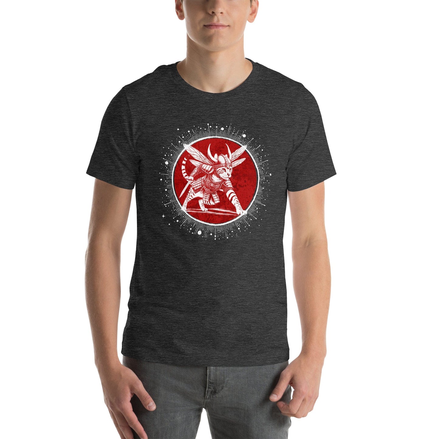 OMTHREAD Viking Warrior Cat T-Shirt | Norse Mythology-Inspired Graphic Tee