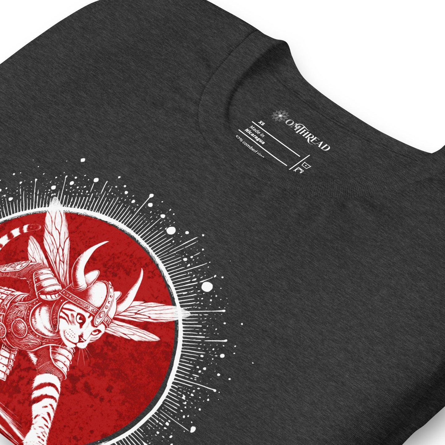 OMTHREAD Viking Warrior Cat T-Shirt | Norse Mythology-Inspired Graphic Tee