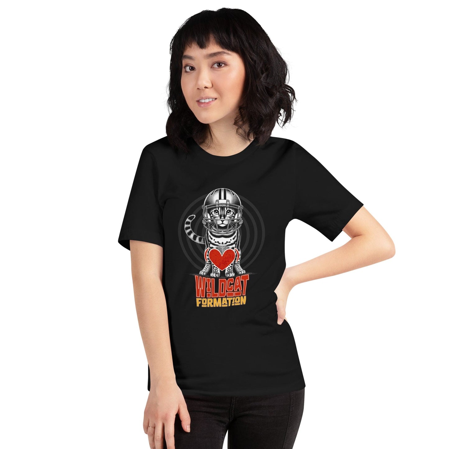 OMTHREAD Wildcat Formation T-Shirt | Bengal Cat Football Graphic Tee