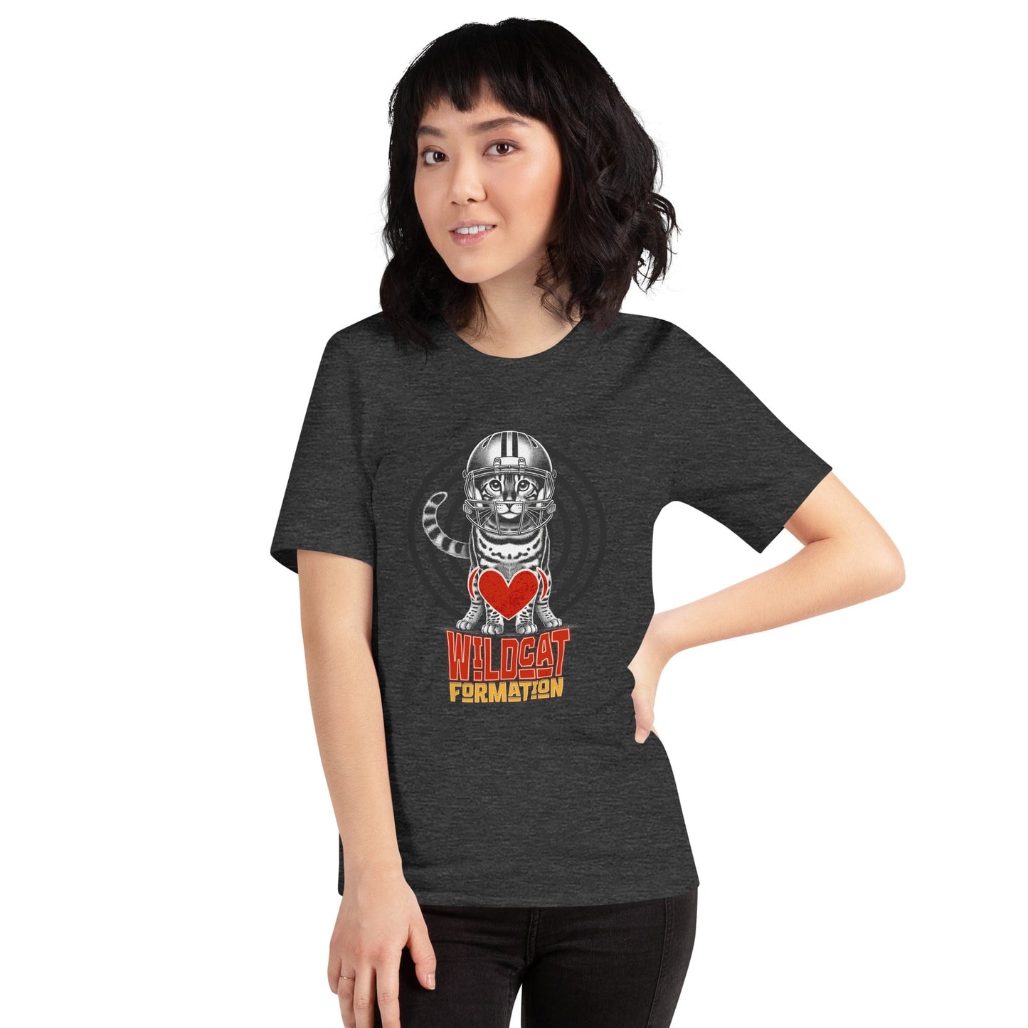 OMTHREAD Wildcat Formation T-Shirt | Bengal Cat Football Graphic Tee