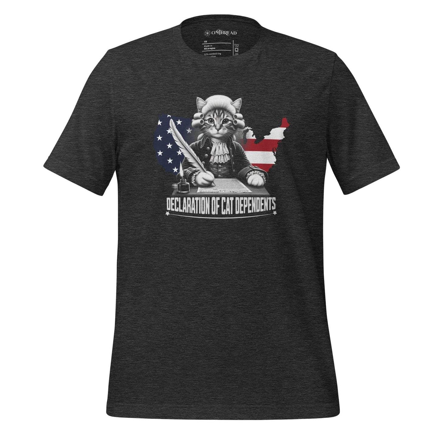 OMTHREAD XS Declaration of Cat Dependents T-Shirt | Funny Cat Lover Tee