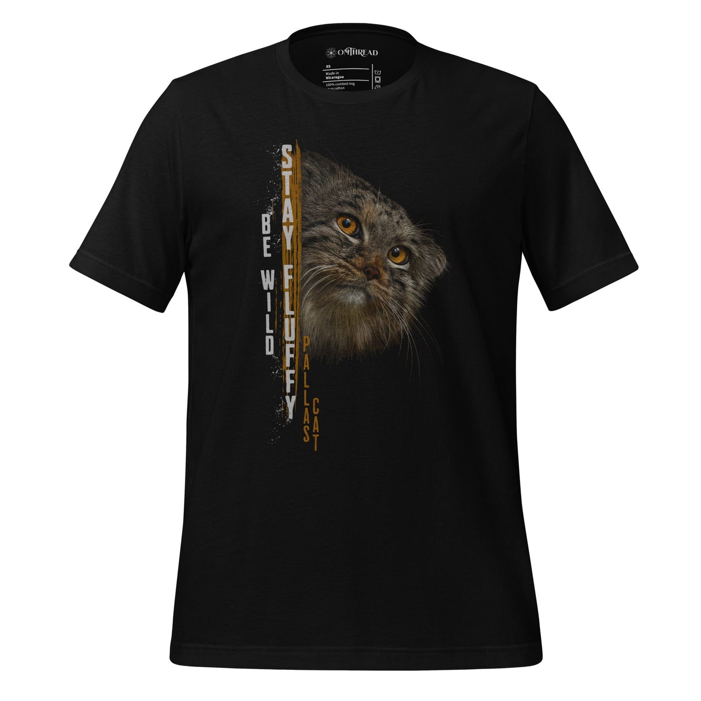 OMTHREAD XS Pallas Cat Be Wild Stay Fluffy Manul Graphic T-Shirt