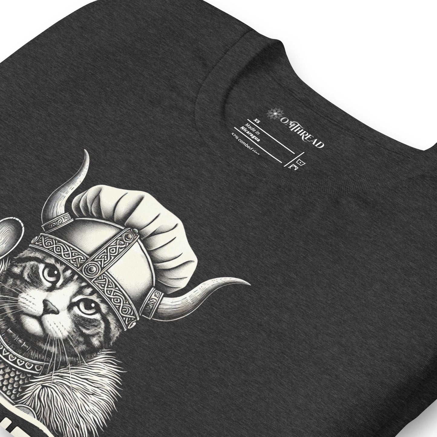 OMTHREAD Yes Chef Cat T-Shirt | Funny Cooking and Viking-Themed Graphic Tee