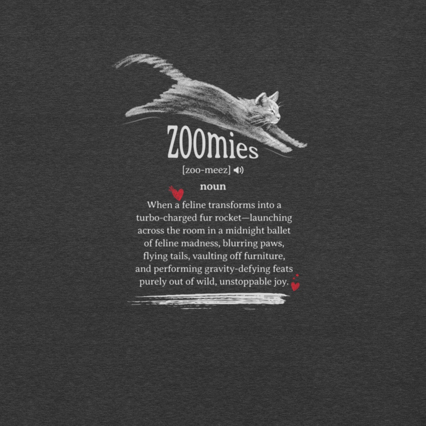 OMTHREAD Zoomies Definition Cat T-Shirt, Funny Zoomies Cat Shirt, Gift for Cat Lovers, Cute Cat Tee