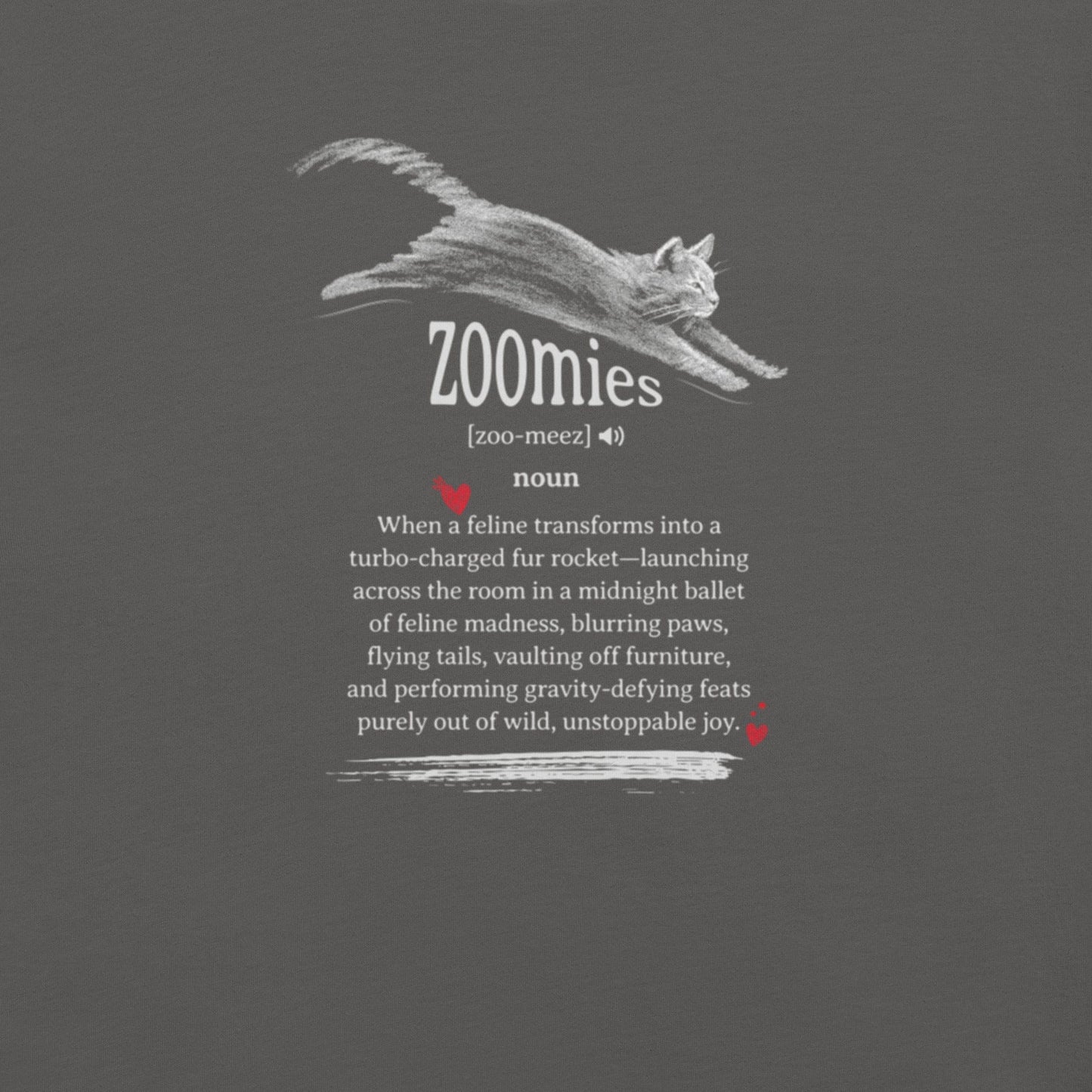 OMTHREAD Zoomies Definition Cat T-Shirt, Funny Zoomies Cat Shirt, Gift for Cat Lovers, Cute Cat Tee