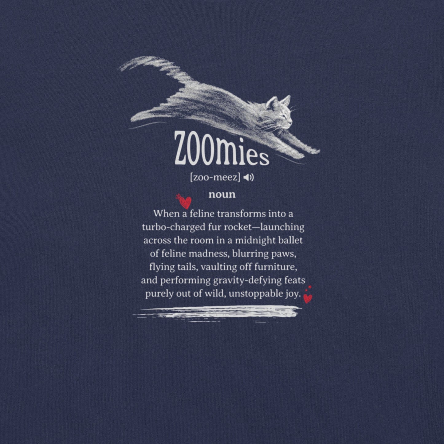 OMTHREAD Zoomies Definition Cat T-Shirt, Funny Zoomies Cat Shirt, Gift for Cat Lovers, Cute Cat Tee