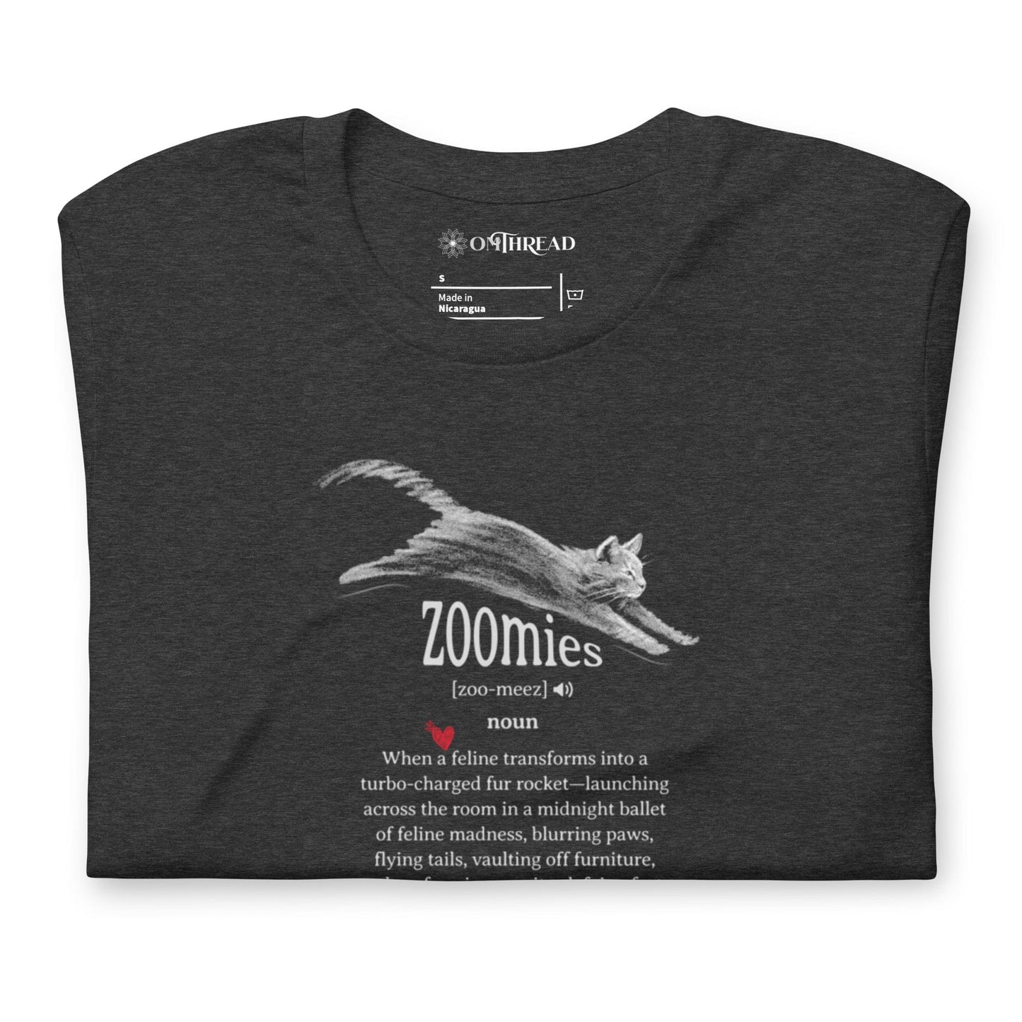 OMTHREAD Zoomies Definition Cat T-Shirt, Funny Zoomies Cat Shirt, Gift for Cat Lovers, Cute Cat Tee