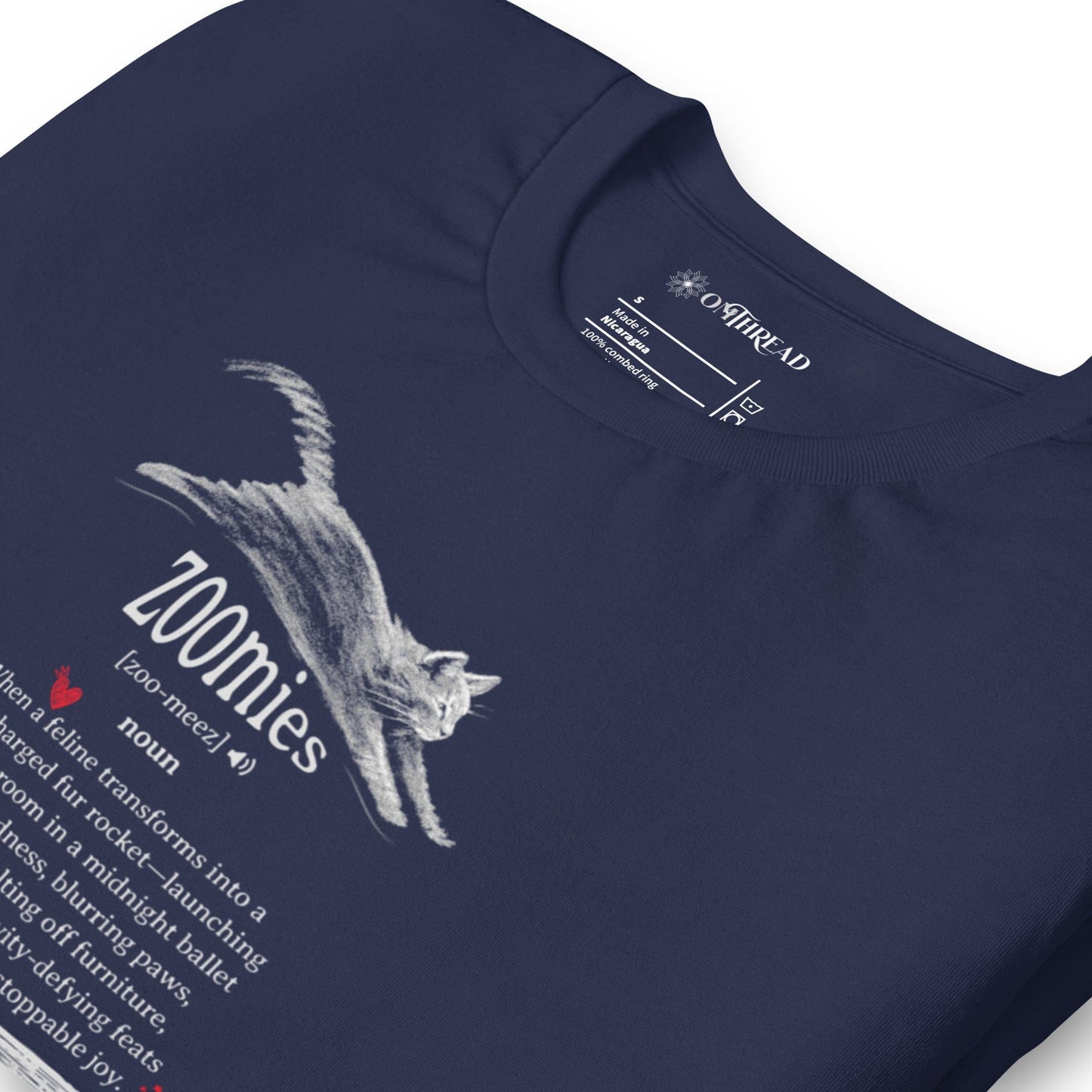 OMTHREAD Zoomies Definition Cat T-Shirt, Funny Zoomies Cat Shirt, Gift for Cat Lovers, Cute Cat Tee