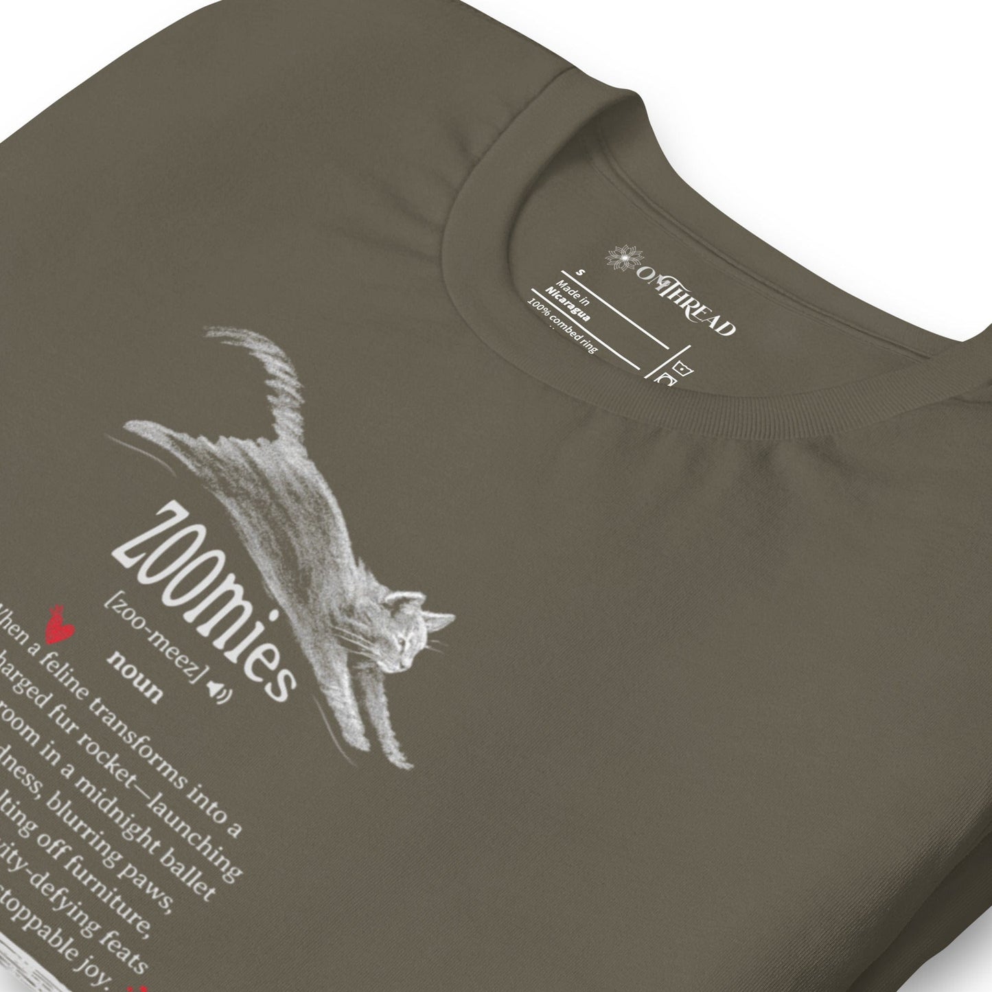 OMTHREAD Zoomies Definition Cat T-Shirt, Funny Zoomies Cat Shirt, Gift for Cat Lovers, Cute Cat Tee
