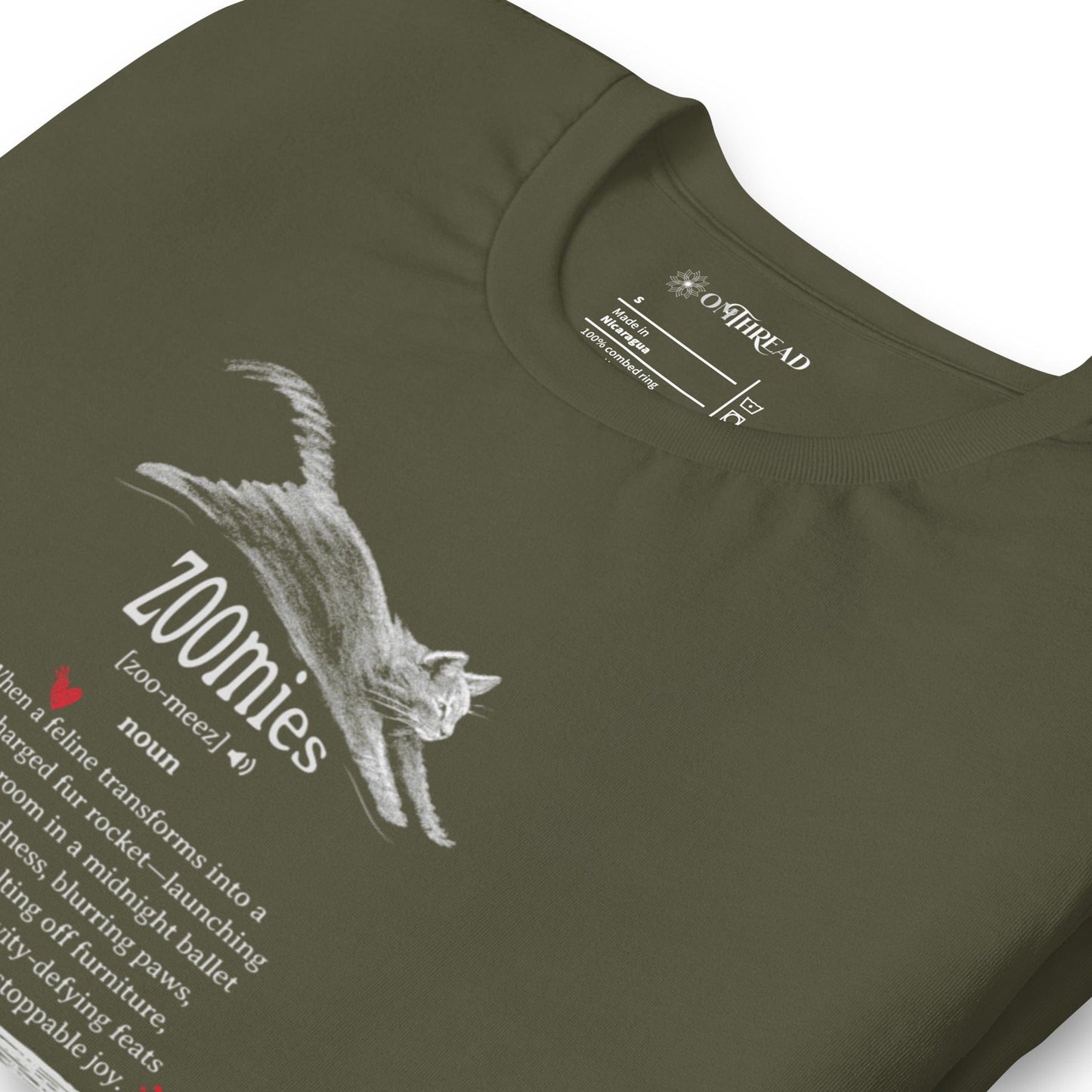 OMTHREAD Zoomies Definition Cat T-Shirt, Funny Zoomies Cat Shirt, Gift for Cat Lovers, Cute Cat Tee