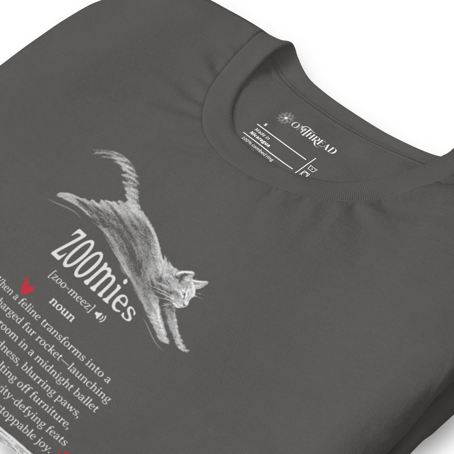 OMTHREAD Zoomies Definition Cat T-Shirt, Funny Zoomies Cat Shirt, Gift for Cat Lovers, Cute Cat Tee