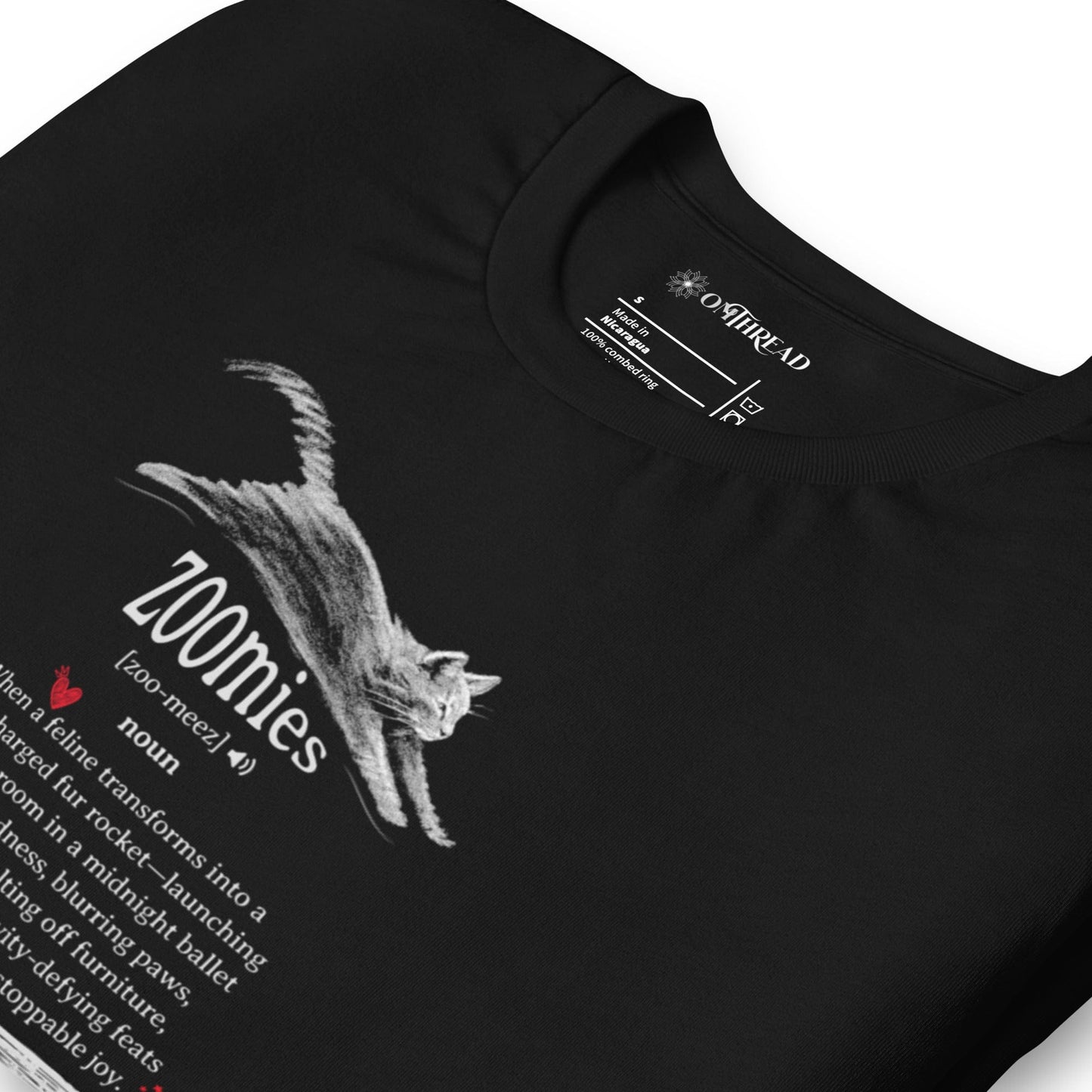 OMTHREAD Zoomies Definition Cat T-Shirt, Funny Zoomies Cat Shirt, Gift for Cat Lovers, Cute Cat Tee