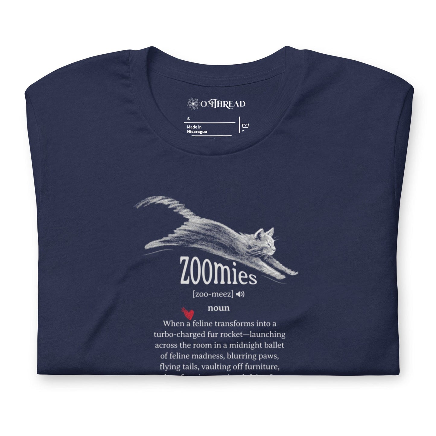OMTHREAD Zoomies Definition Cat T-Shirt, Funny Zoomies Cat Shirt, Gift for Cat Lovers, Cute Cat Tee
