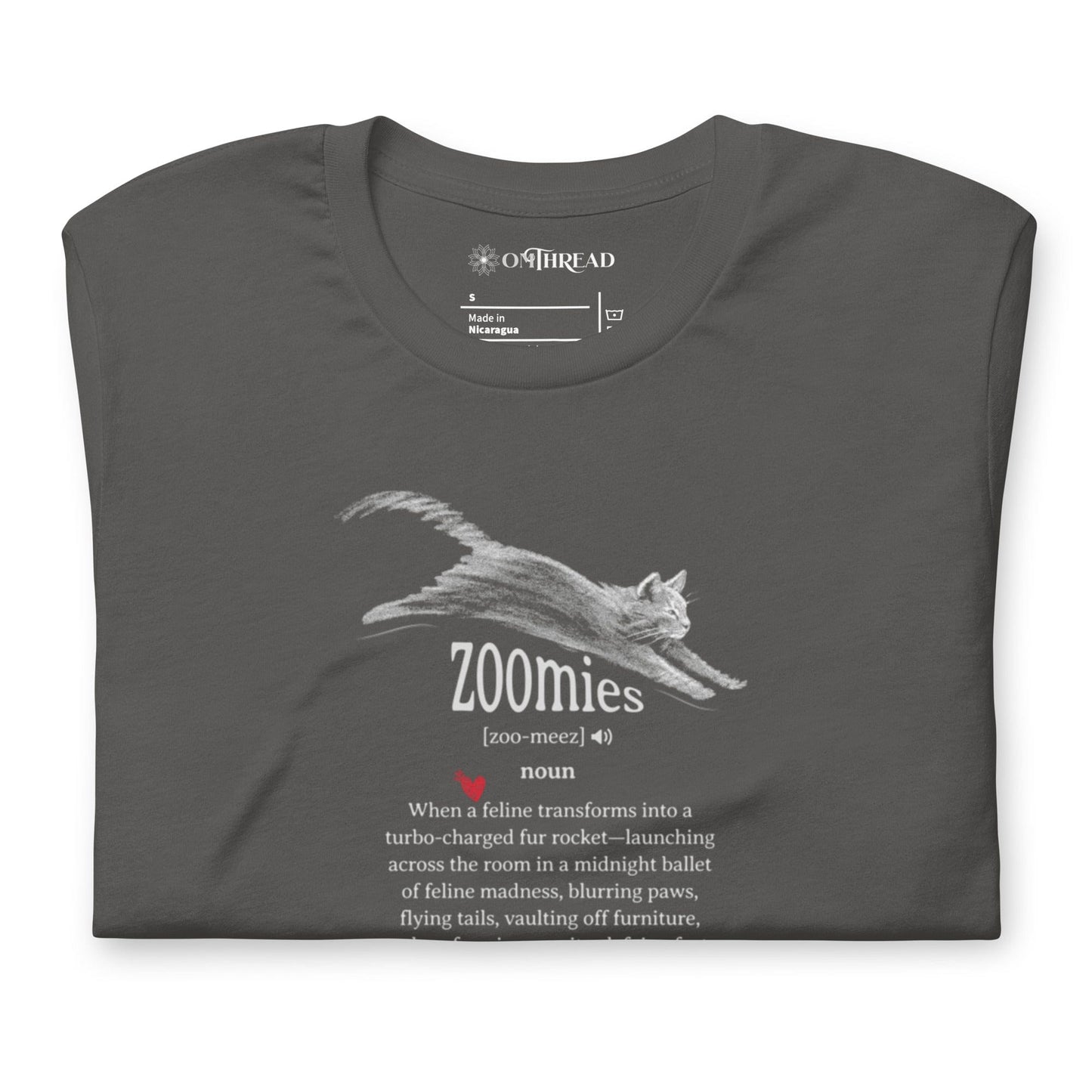 OMTHREAD Zoomies Definition Cat T-Shirt, Funny Zoomies Cat Shirt, Gift for Cat Lovers, Cute Cat Tee