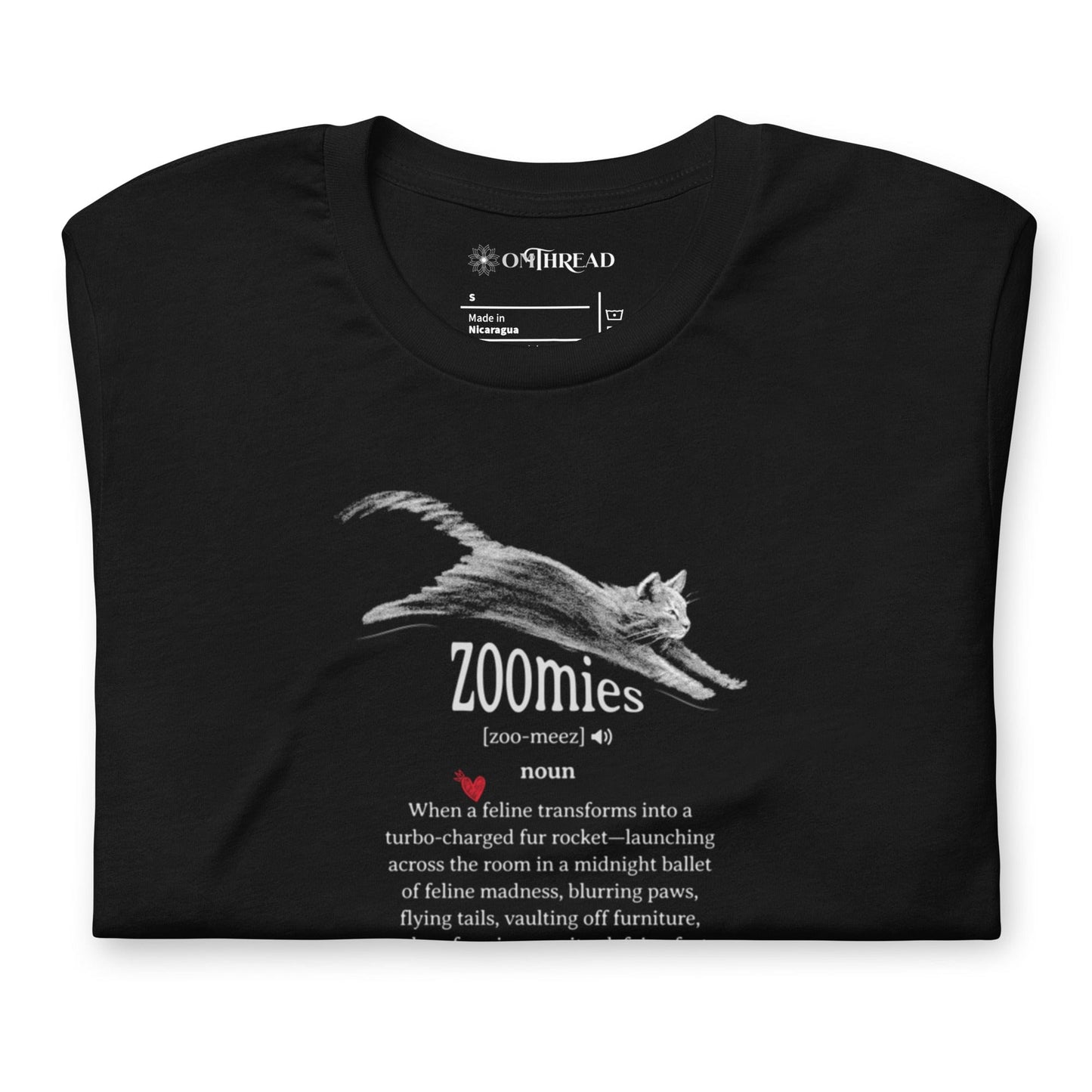 OMTHREAD Zoomies Definition Cat T-Shirt, Funny Zoomies Cat Shirt, Gift for Cat Lovers, Cute Cat Tee