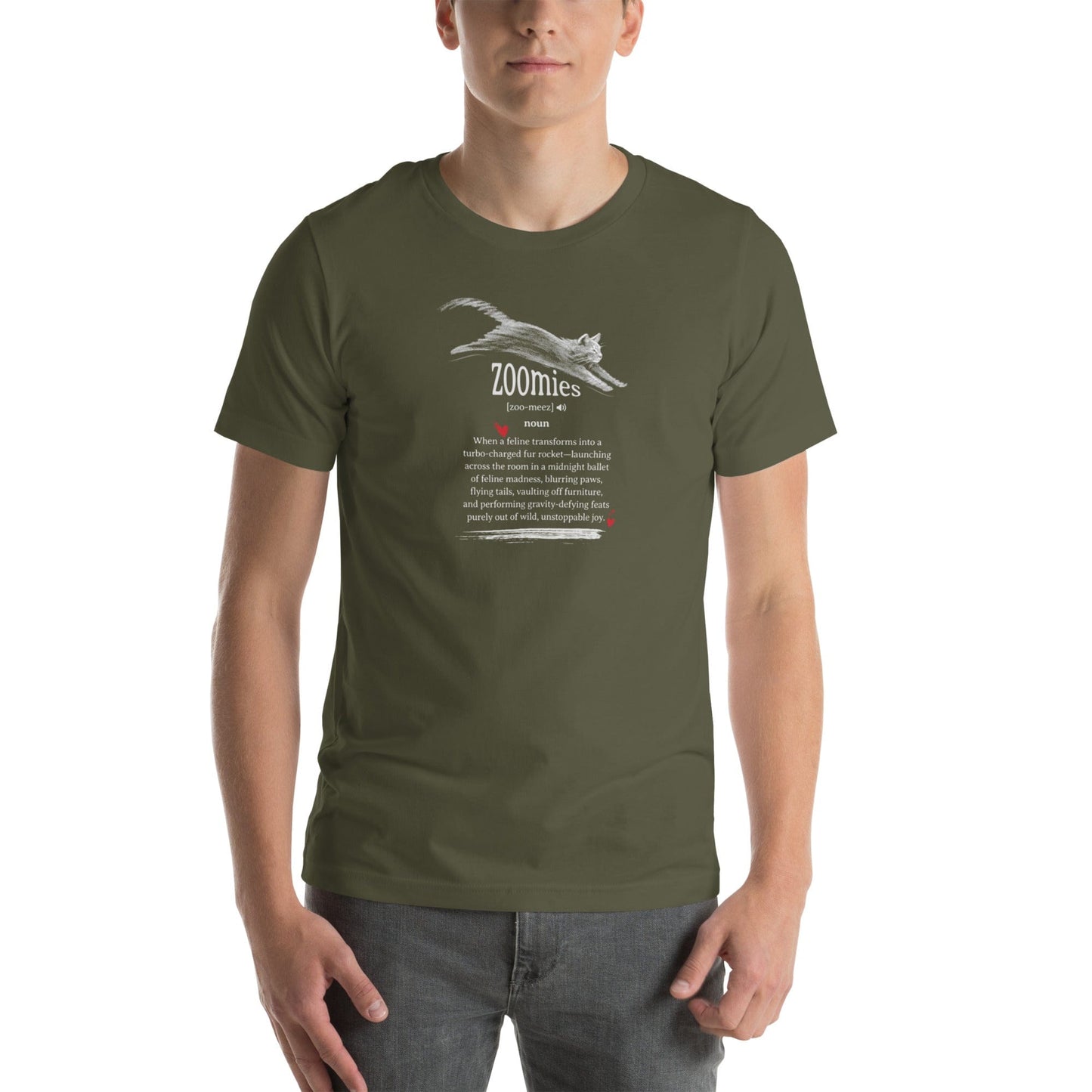 OMTHREAD Zoomies Definition Cat T-Shirt, Funny Zoomies Cat Shirt, Gift for Cat Lovers, Cute Cat Tee