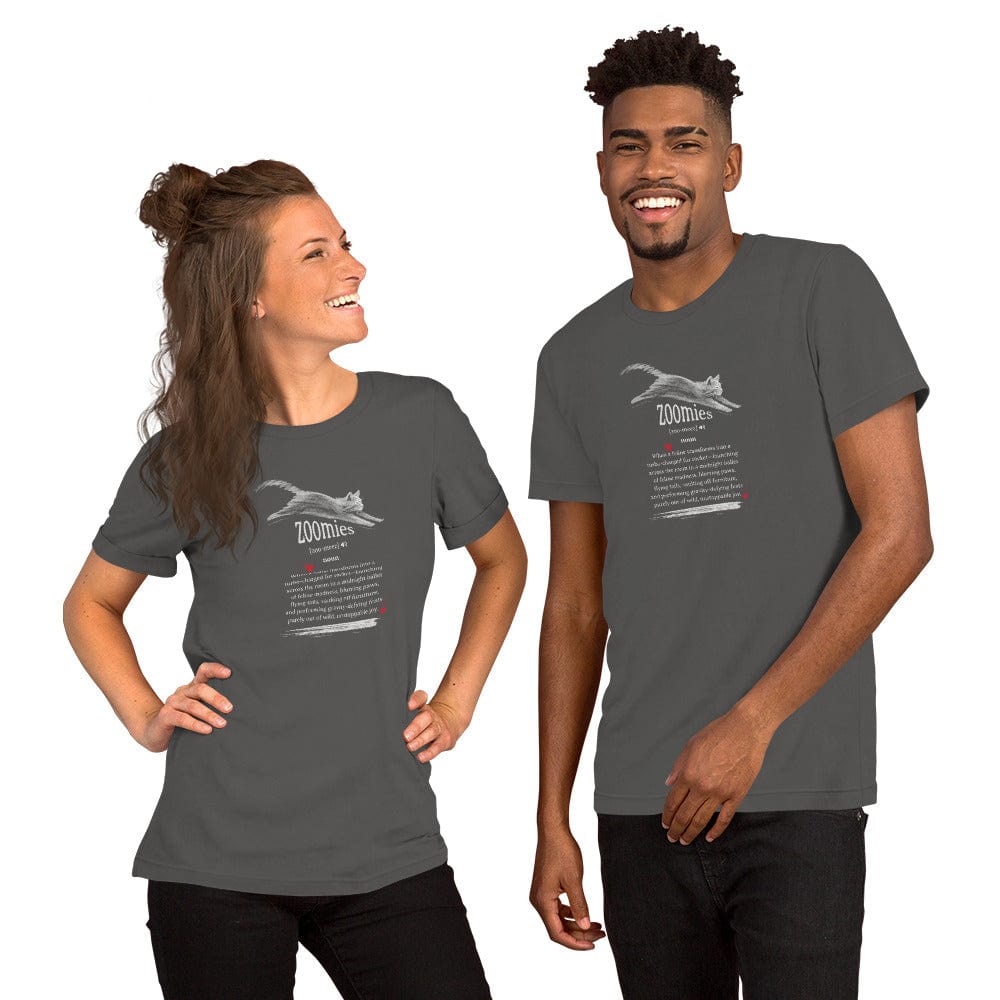 OMTHREAD Zoomies Definition Cat T-Shirt, Funny Zoomies Cat Shirt, Gift for Cat Lovers, Cute Cat Tee