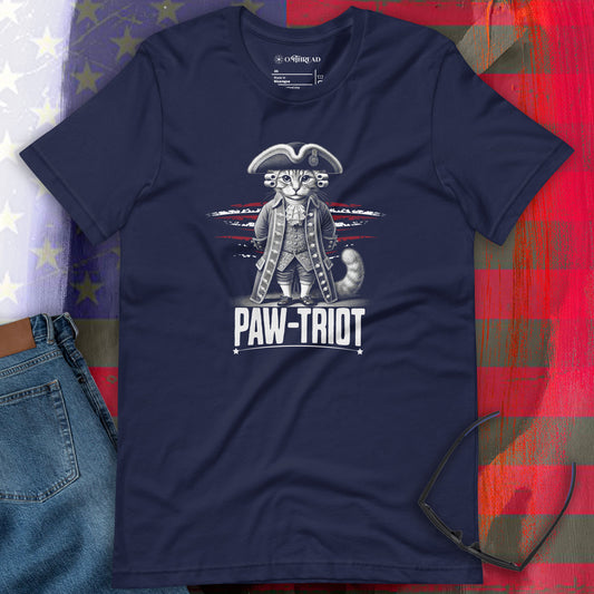 Paw-triot Cat T-Shirt | Funny Patriotic Feline Graphic Tee