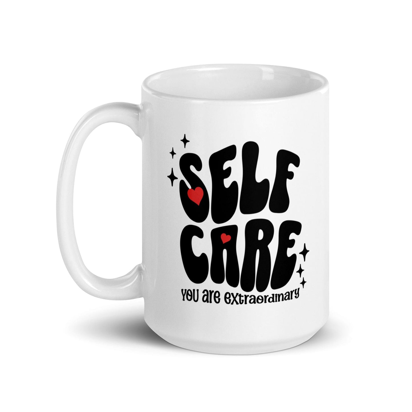 OMTHREAD 15 oz Self Care Self Love - White glossy mug