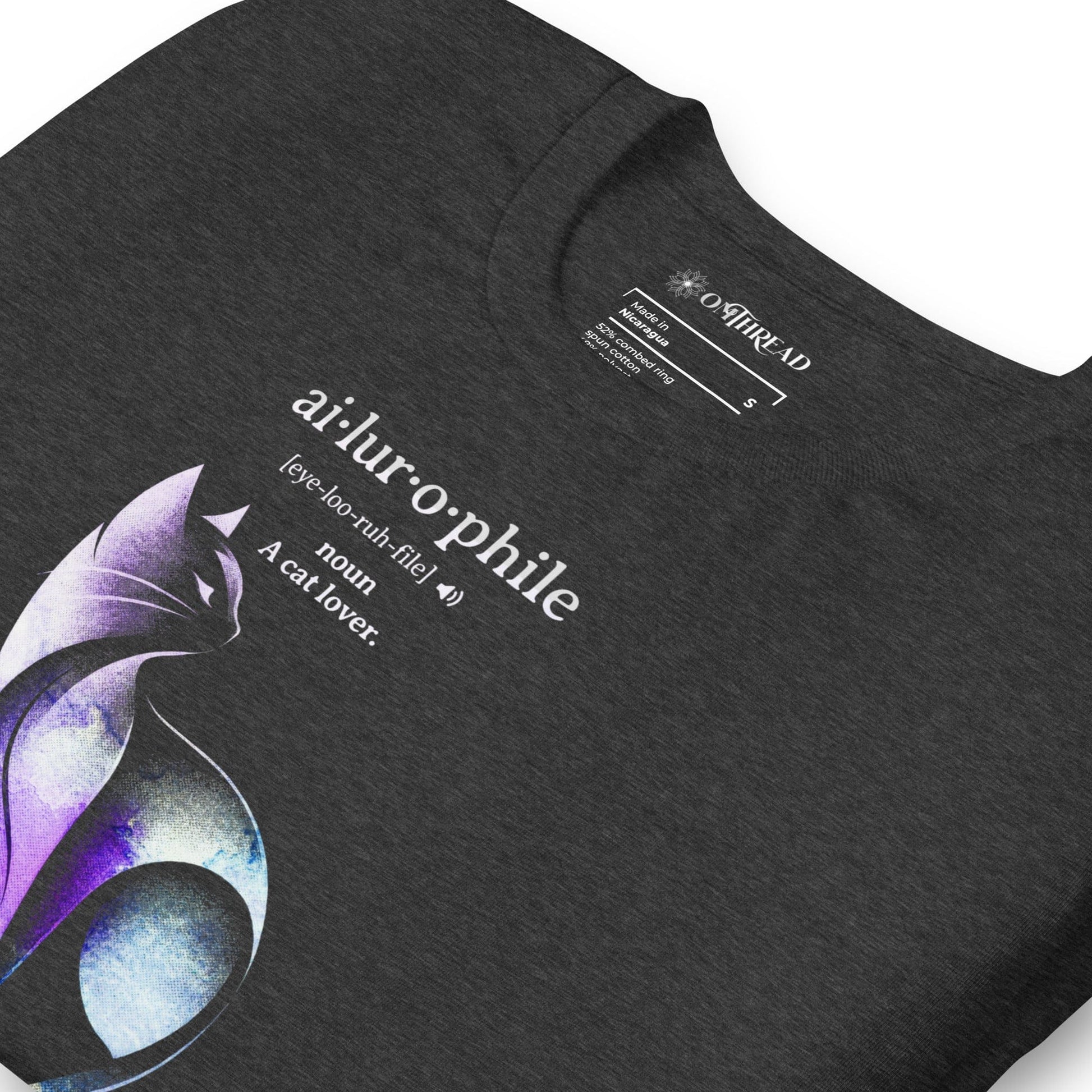 OMTHREAD Ailurophile Definition T-Shirt Minimalist Cat Art Lover Gift