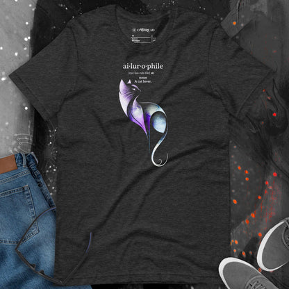 OMTHREAD Ailurophile Definition T-Shirt Minimalist Cat Art Lover Gift