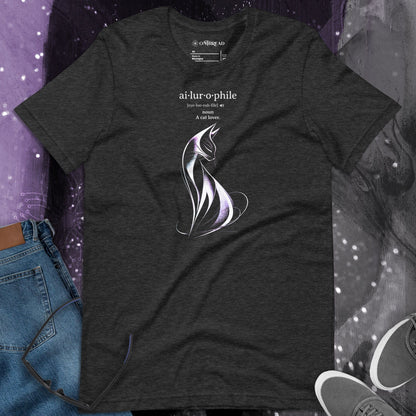 OMTHREAD Ailurophile Definition T-Shirt Minimalist Cat Lover Gift