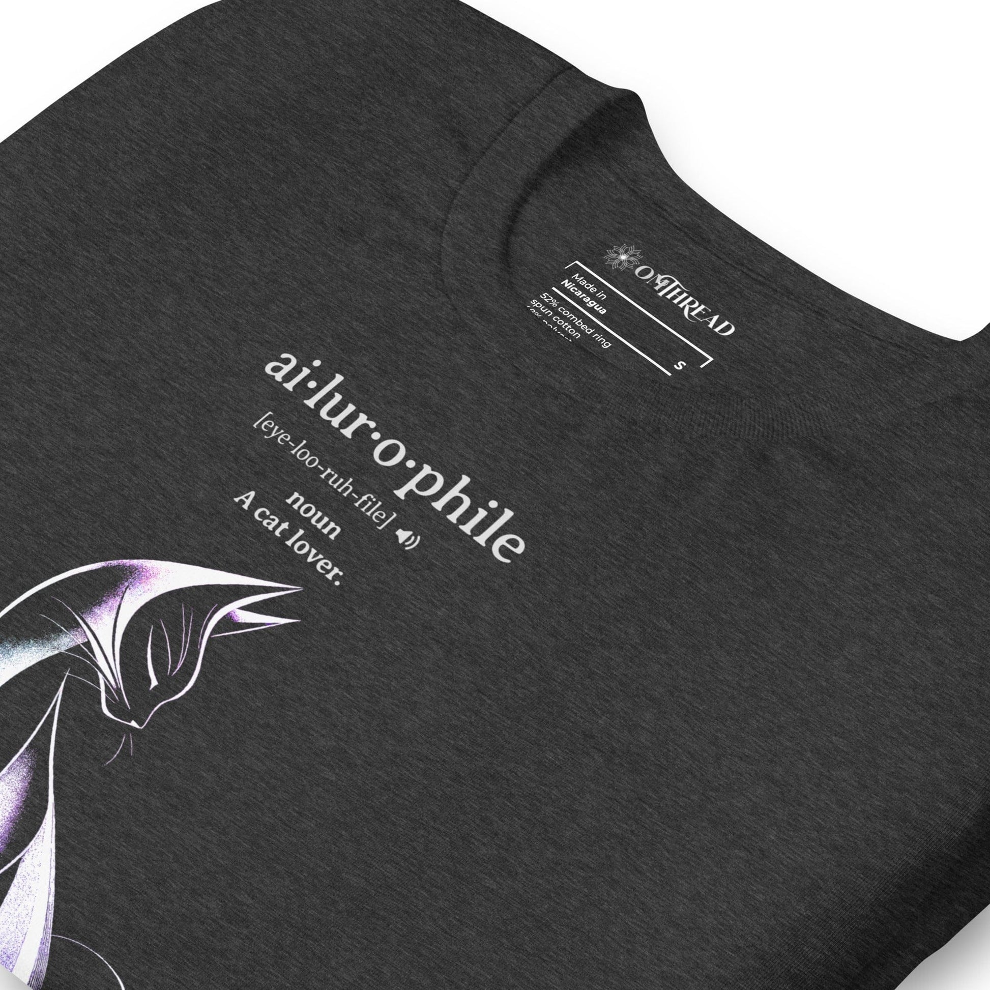 OMTHREAD Ailurophile Definition T-Shirt Minimalist Cat Lover Gift