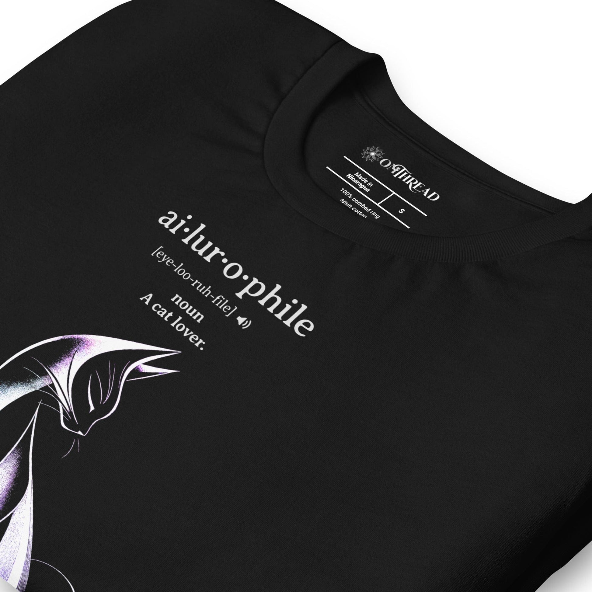 OMTHREAD Ailurophile Definition T-Shirt Minimalist Cat Lover Gift