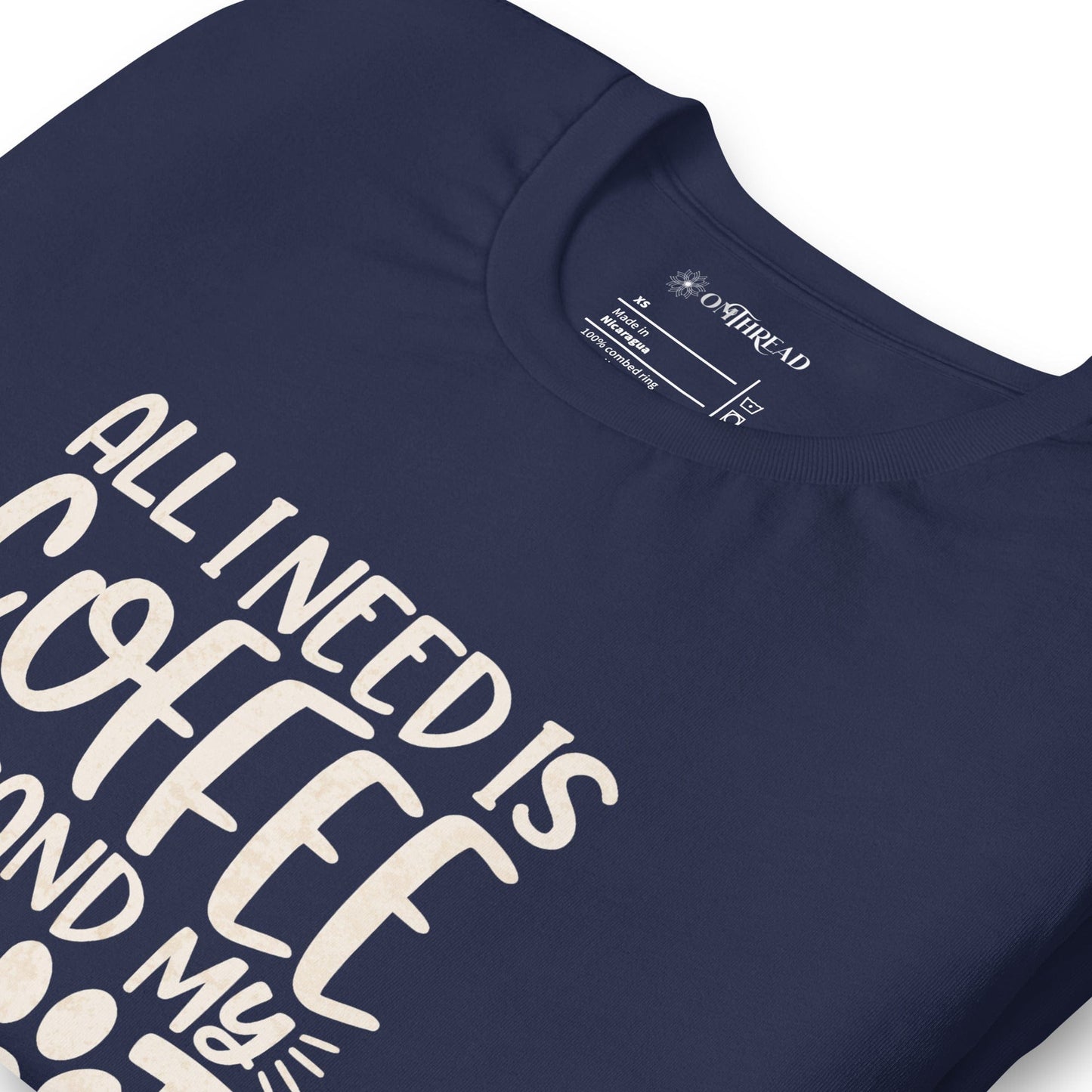 OMTHREAD All I Need is Coffee and My Cat T-Shirt | Funny Cat Lover Tee