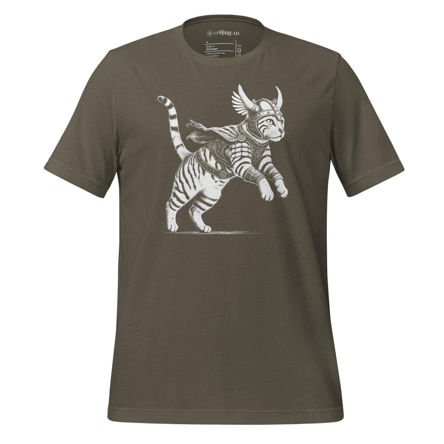 OMTHREAD Army / S Feline Fury: Leap of the Fearless Warrior Kitty Tee