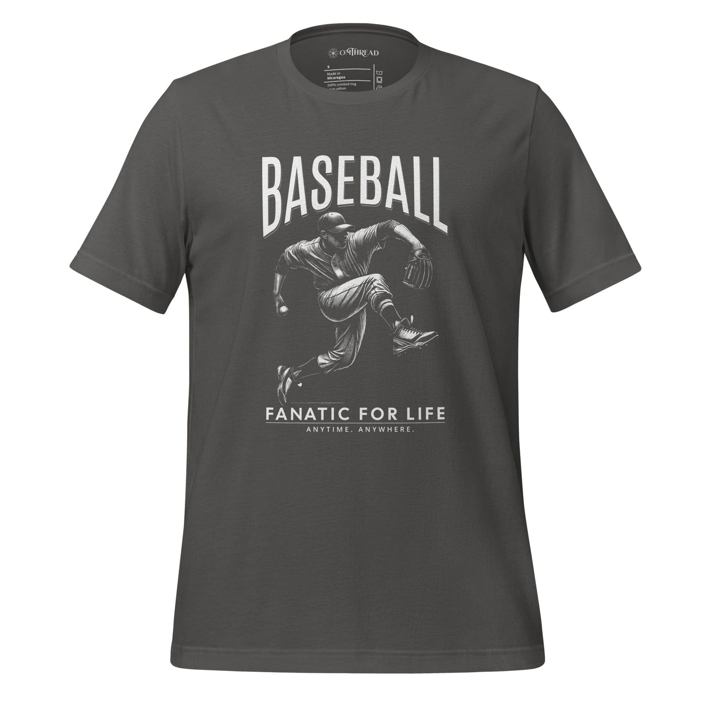 OMTHREAD Asphalt / S Baseball Fanatic for Life Nostalgic Pitcher Tee